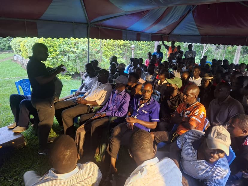 GIC Patron talking to the youths about development