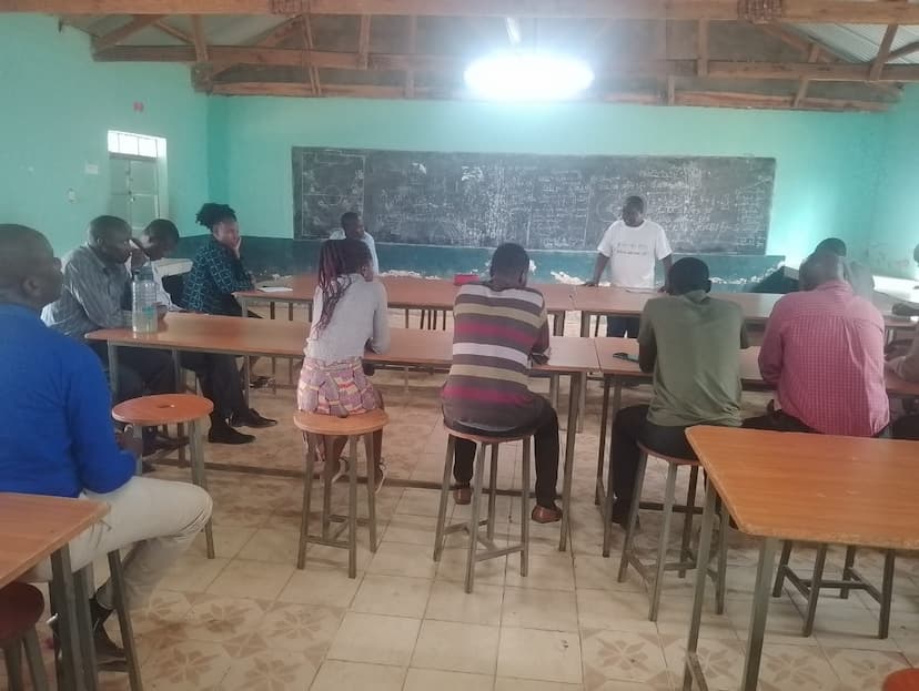 GIC Chair Mr. Omune addressing Ramula Oduwa secondary school teachers